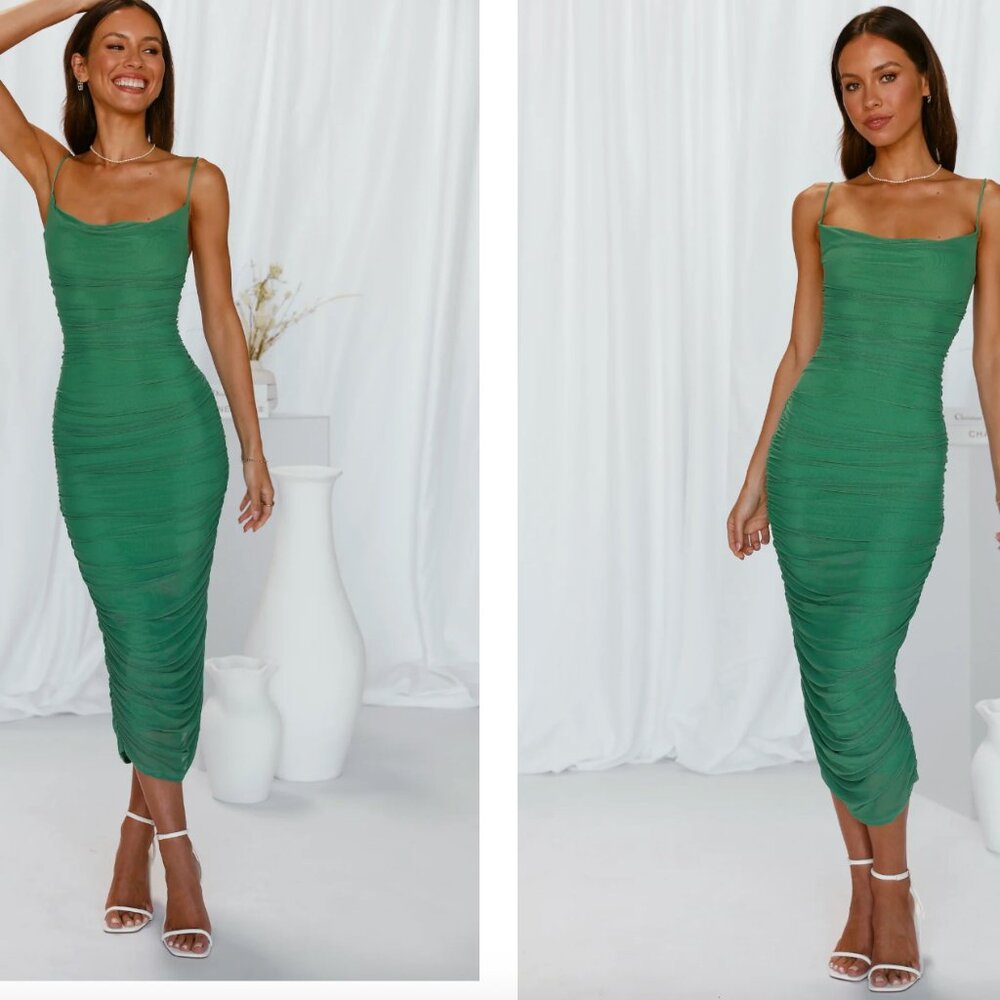 Forest Queen Midi Dress Green